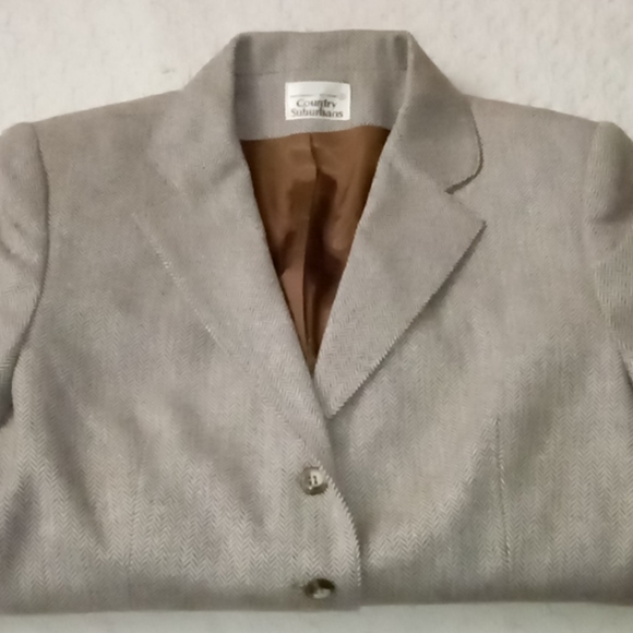 Country Suburbans Wool Vintage Herringbone Jacket Union ILGWU Sz 6 - Picture 3 of 15
